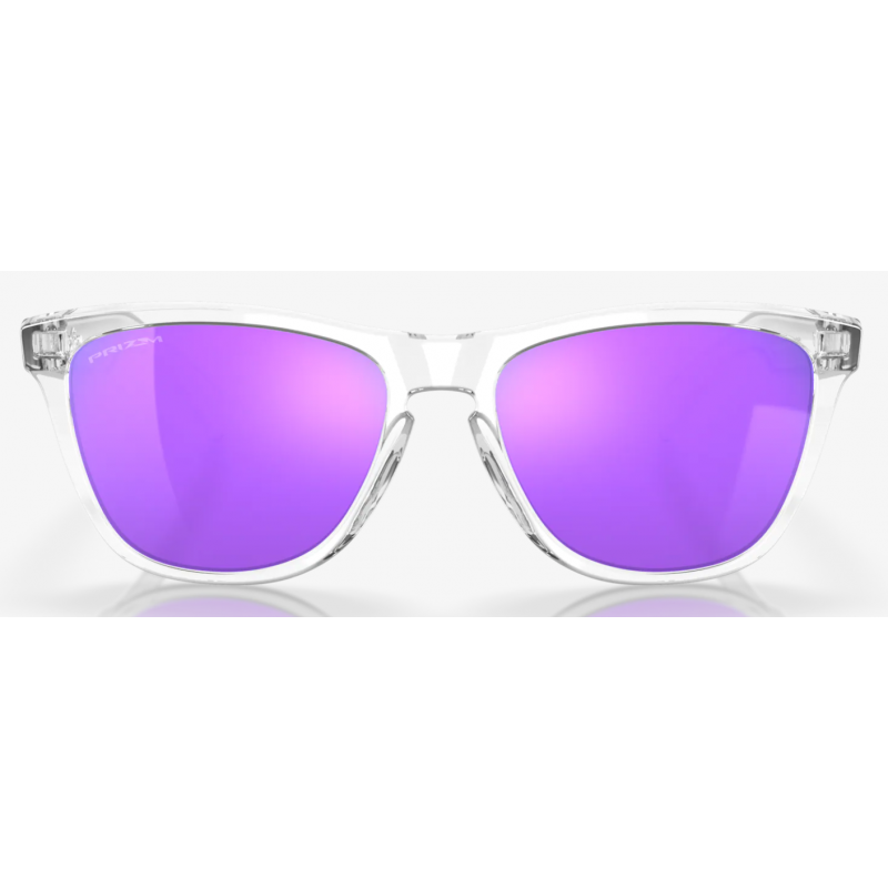 Oakley Frogskins Polished Clear Linse Prizm Violet OO9013-H755