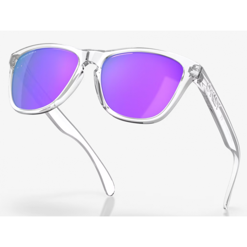 Oakley Frogskins Polished Clear Linse Prizm Violet OO9013-H755