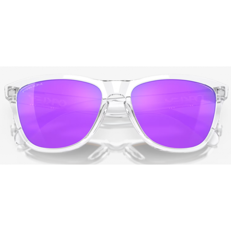 Oakley Frogskins Polished Clear Linse Prizm Violet OO9013-H755