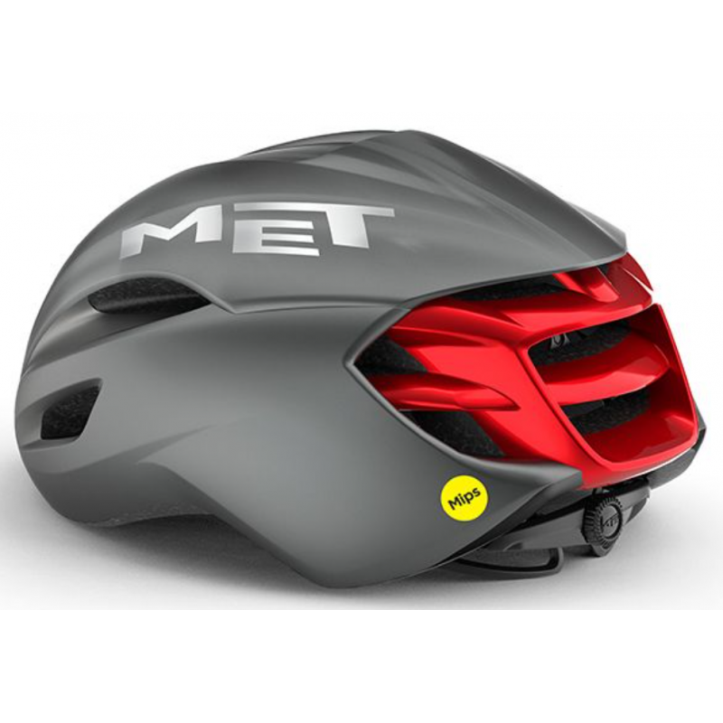 Met Manta Mips Silber/Rot Matt - Versand 24h