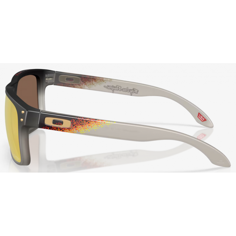 Oakley Holbrook Troy Lee Designs Schwarz Verlauf Linse prizm 24k polarisiert