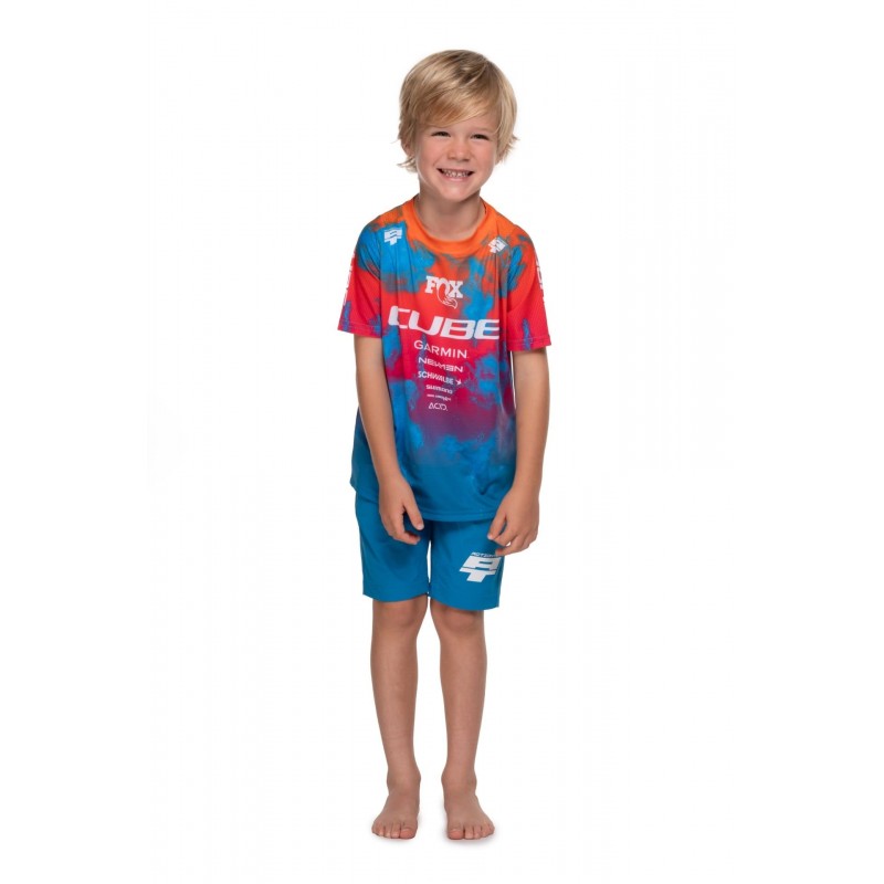 Rfr Rookie Junior X Actionteam T-Shirt Kurzarm für MTB Blau/Rosa
