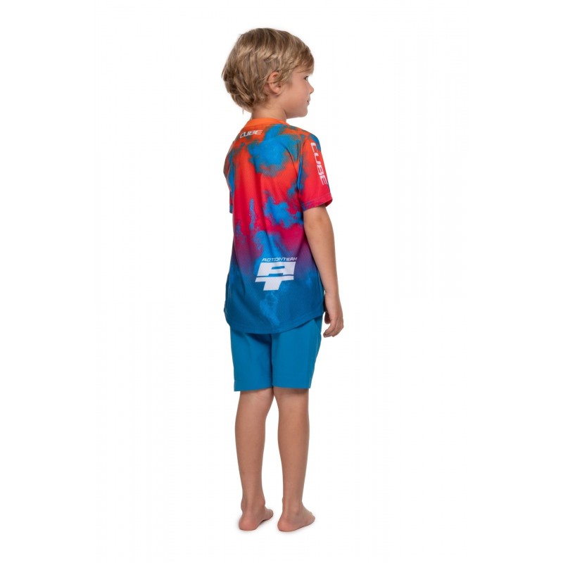 Rfr Rookie Junior X Actionteam T-Shirt Kurzarm für MTB Blau/Rosa