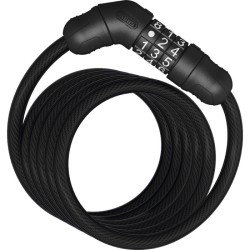 ABUS Star 4508C 150 cm schwarze Spiralkabel mit Kabelschloss